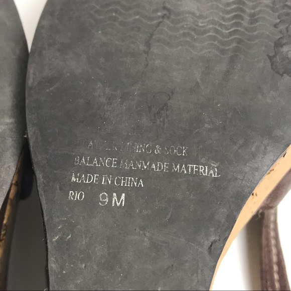 Bp Brown Slingback Wedge Open Toe Heels Women Sz 9 - Picture 7 of 7